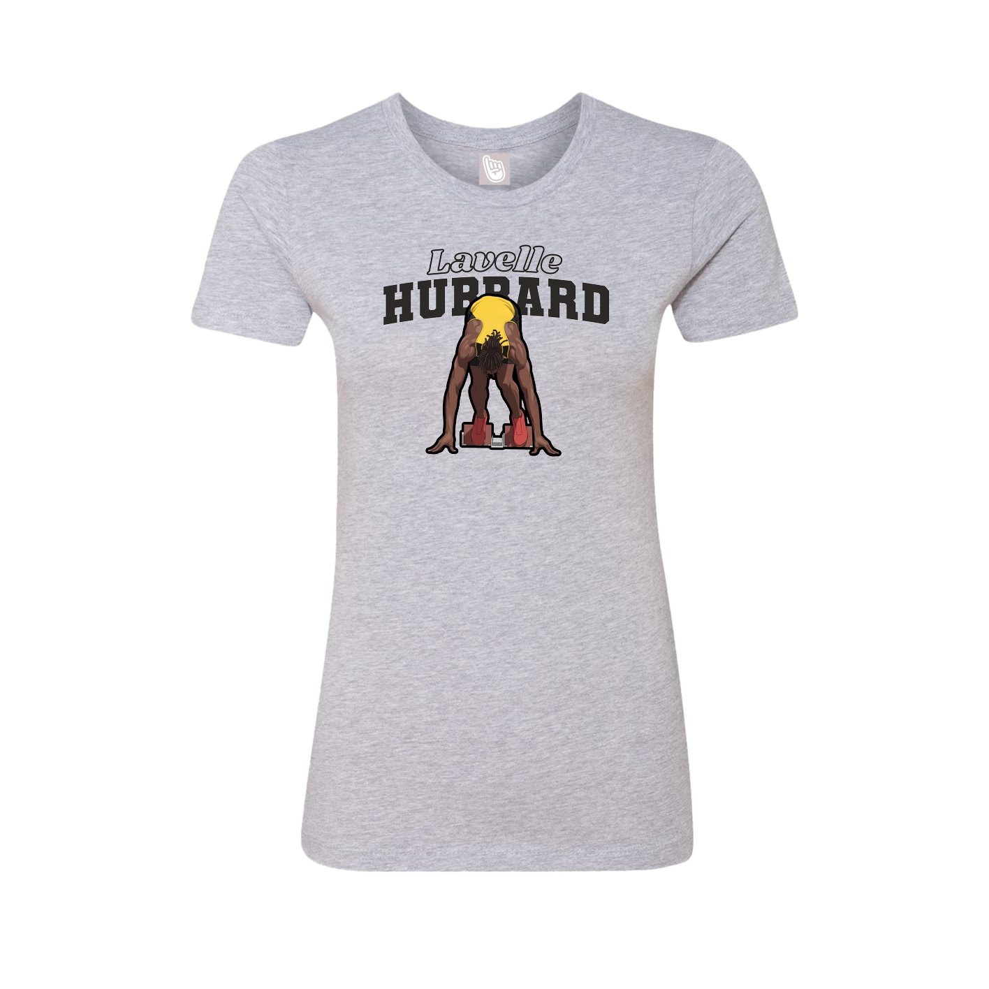 Womens Tee — Name Arch in Grey