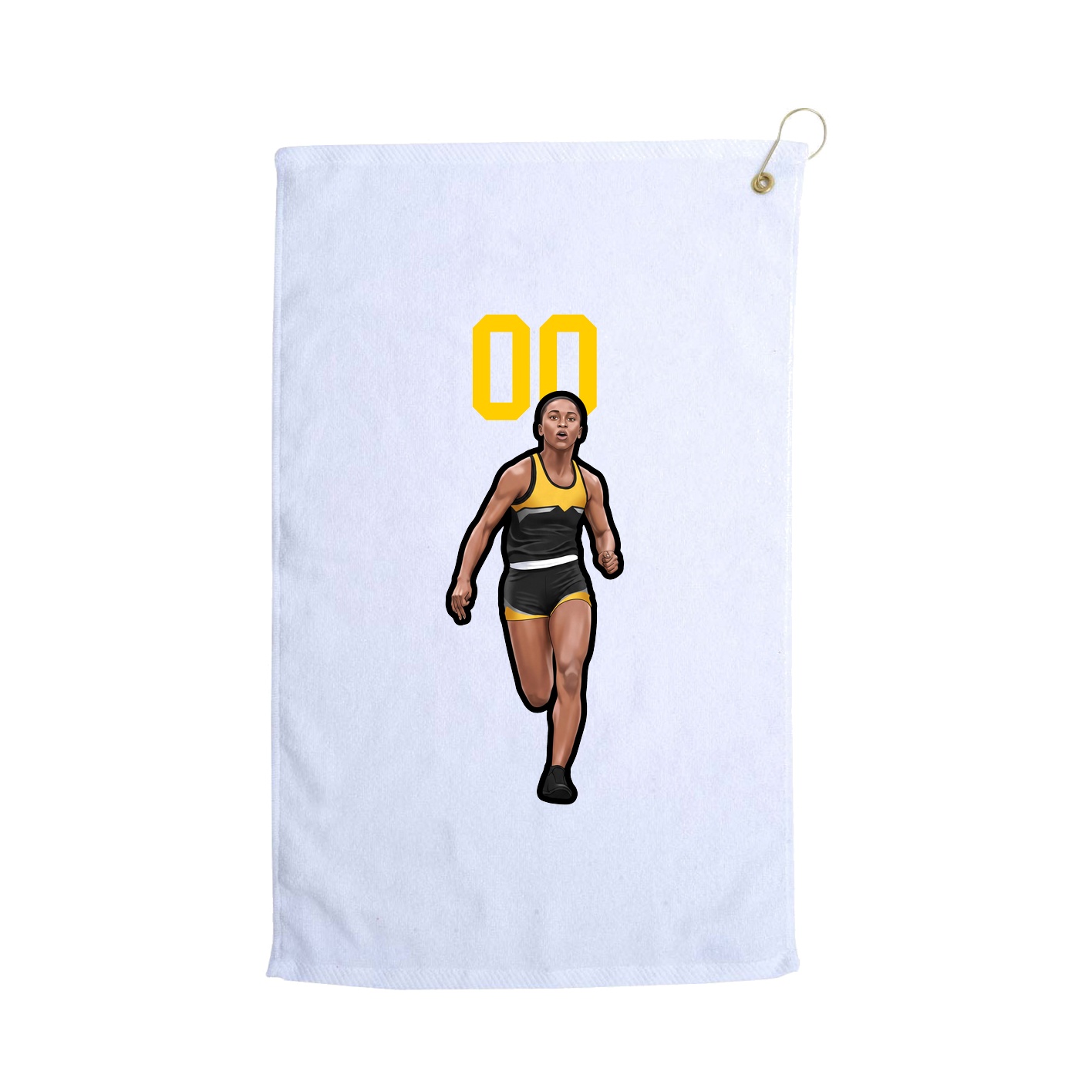 Golf Towel — Number Top in White