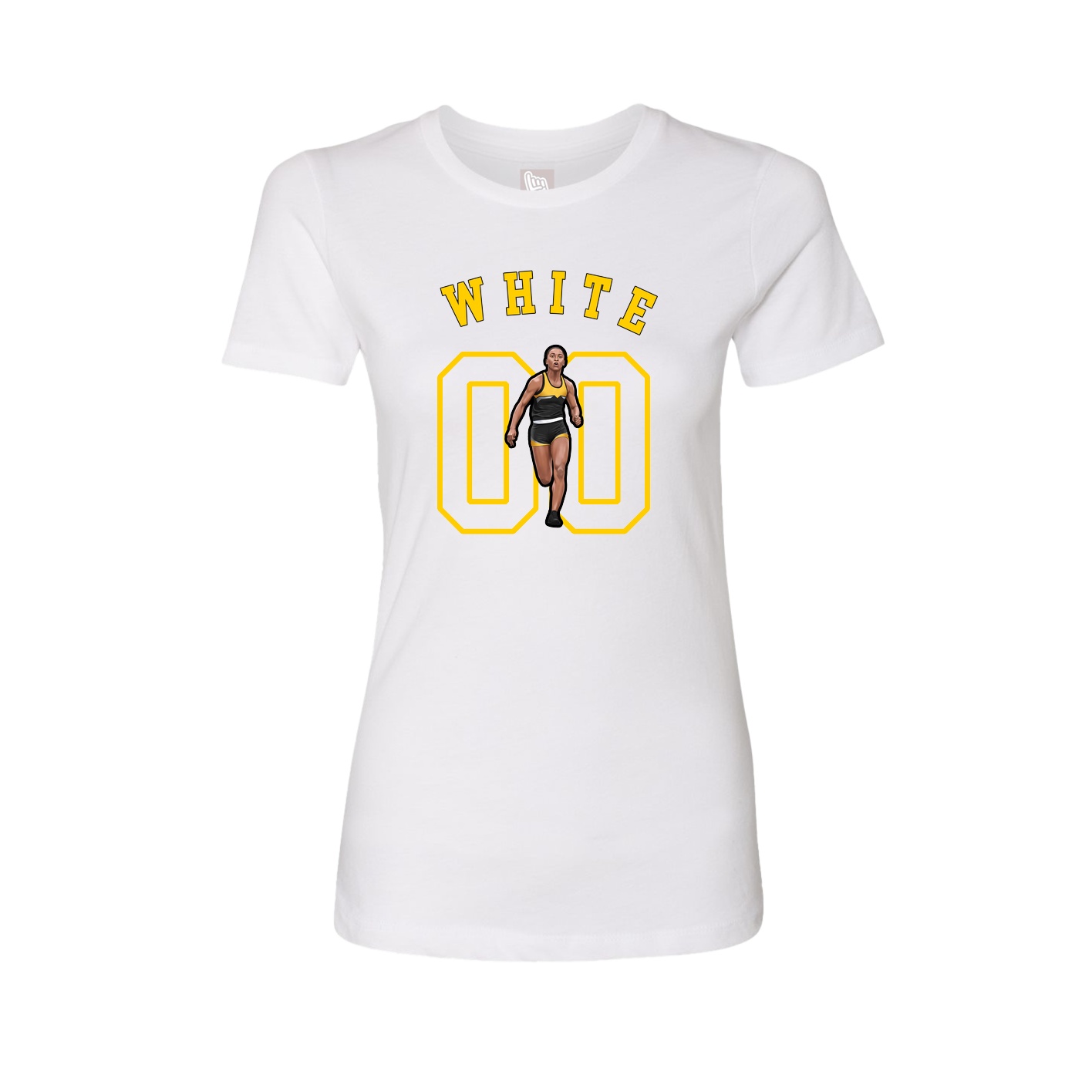 Fitted Women's Tee — Shirsey Arch in White