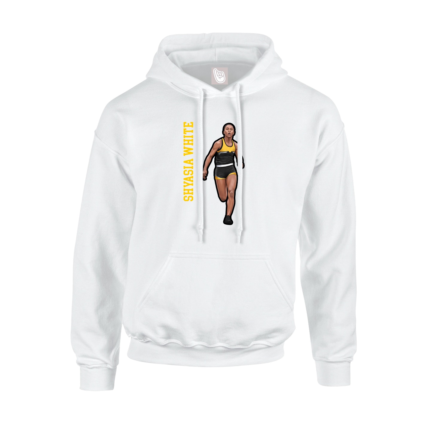Hoodie — Name Vertical in White