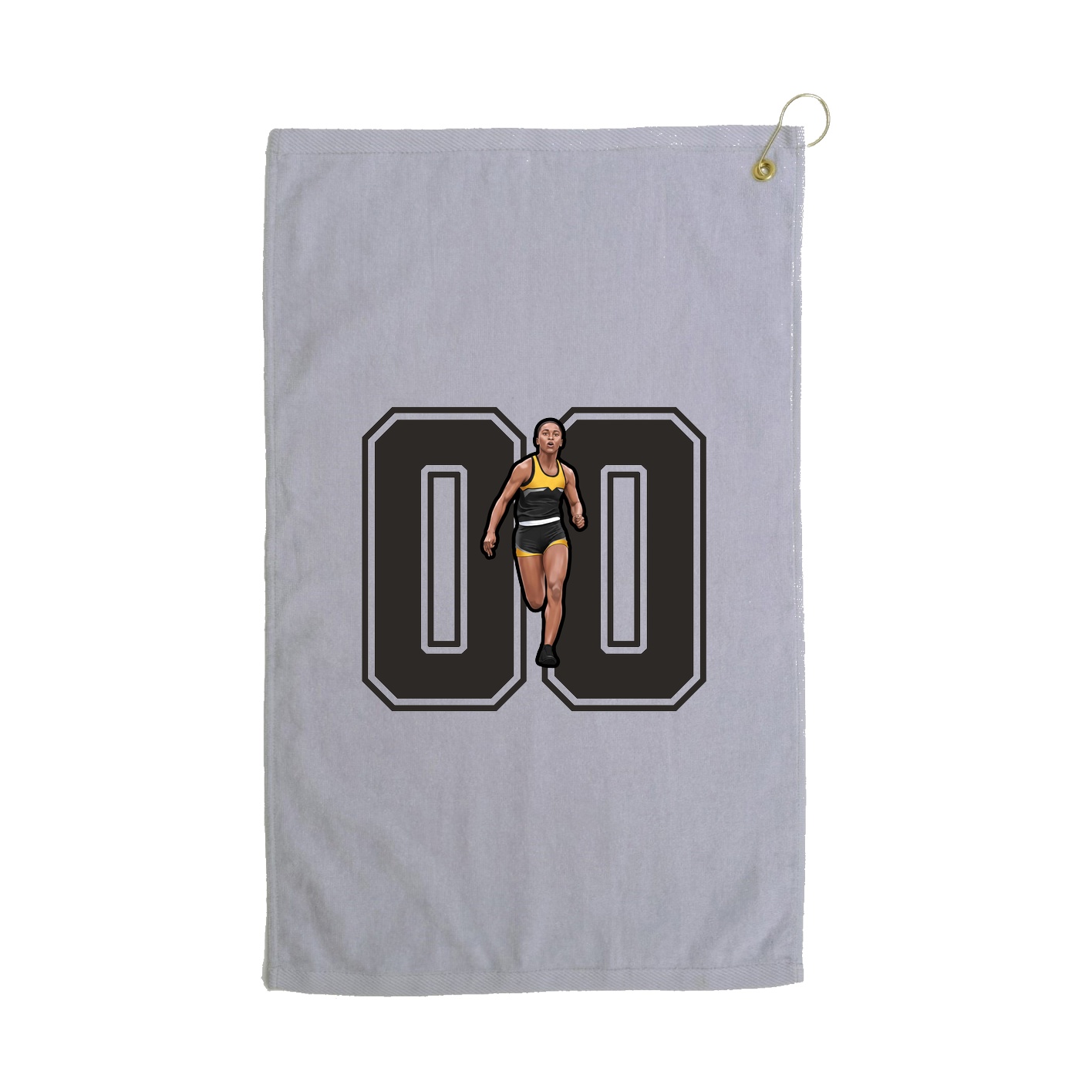 Golf Towel — Number in Grey