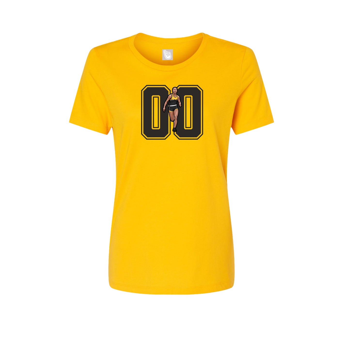 Fitted Women's Tee — Number in Gold
