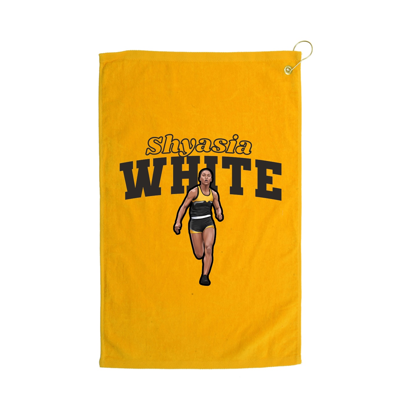 Golf Towel — Name Arch in Gold