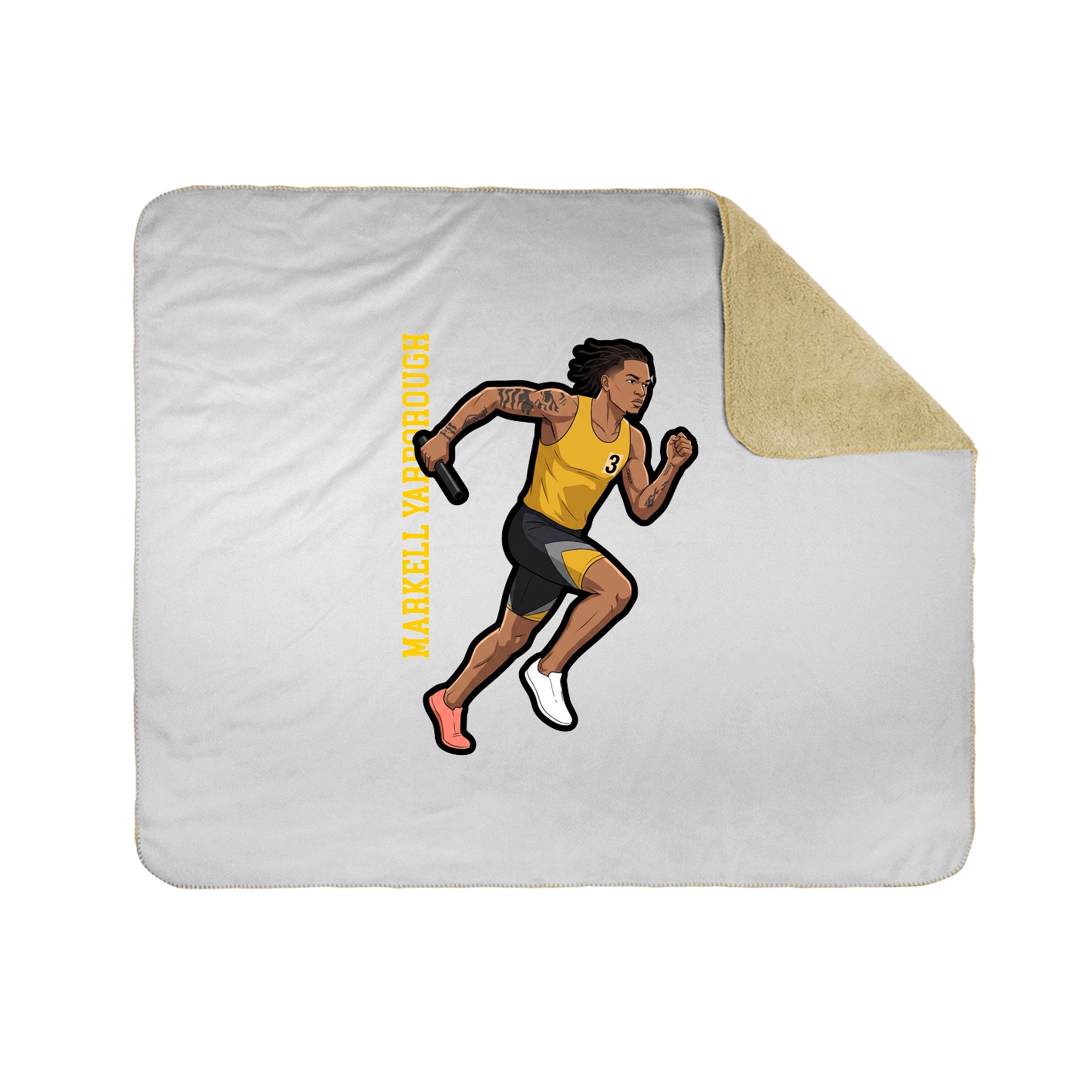 Throw Blanket — Name Vertical in White