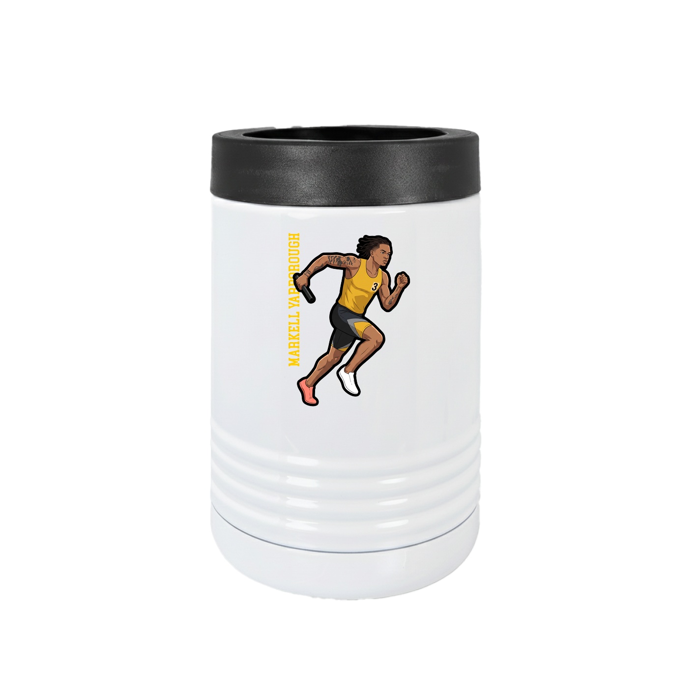 Beverage Holder — Name Vertical in White