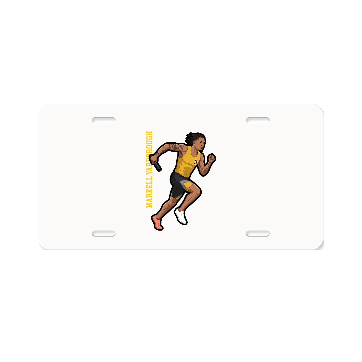 License Plate — Name Vertical in Classic