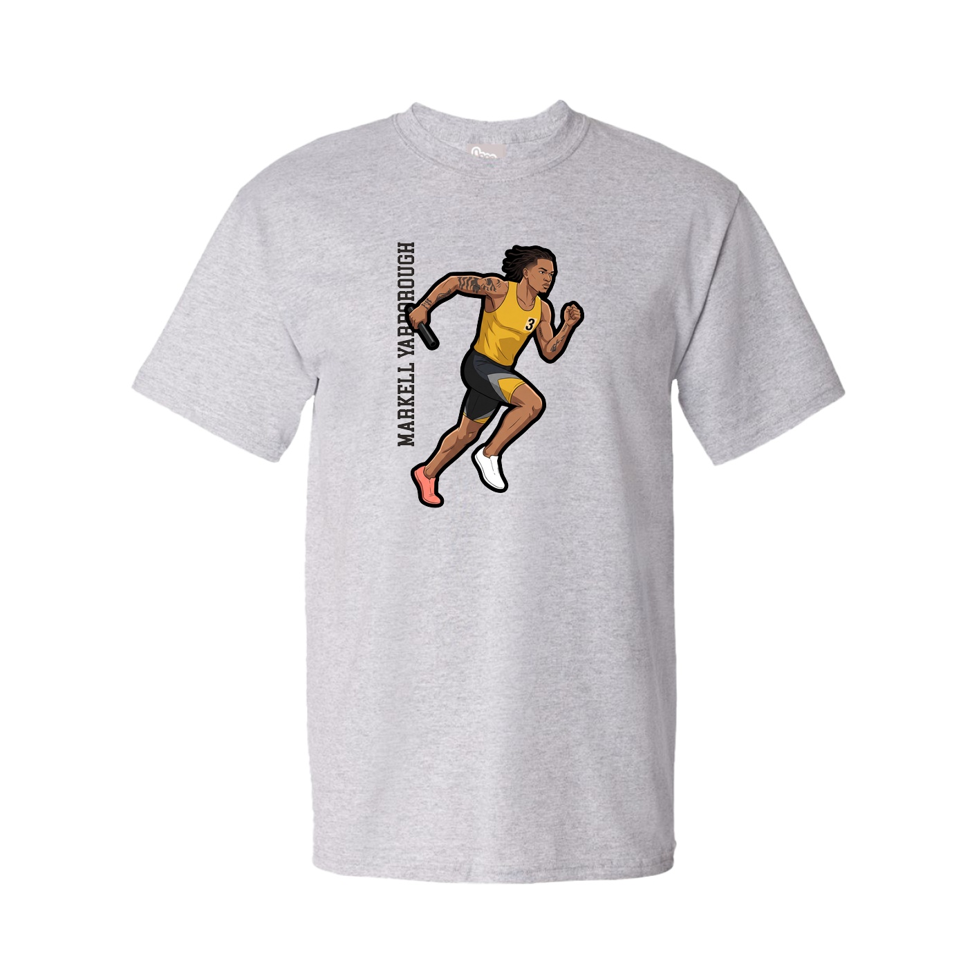Tee — Name Vertical in Grey