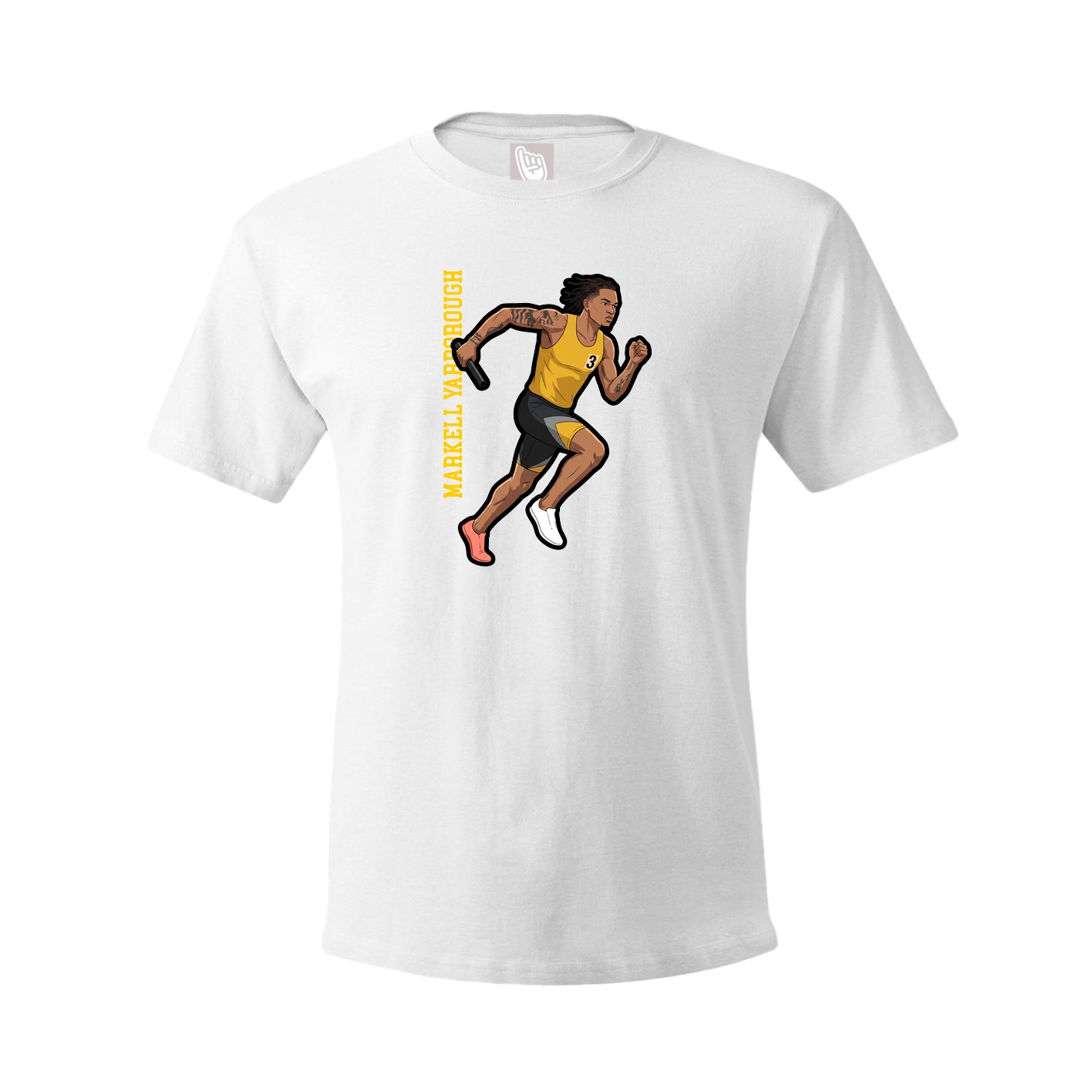 Tee — Name Vertical in White