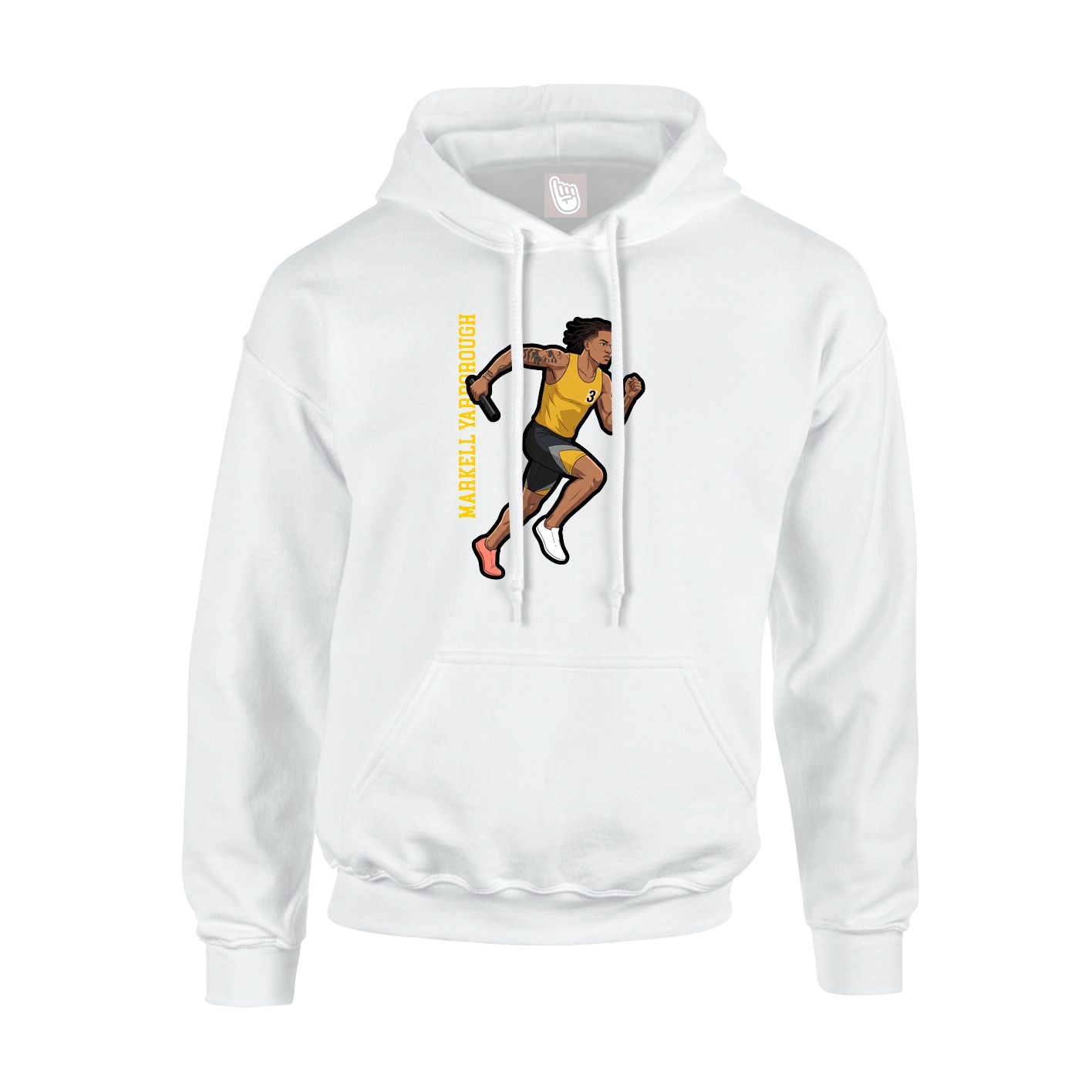 Hoodie — Name Vertical in White