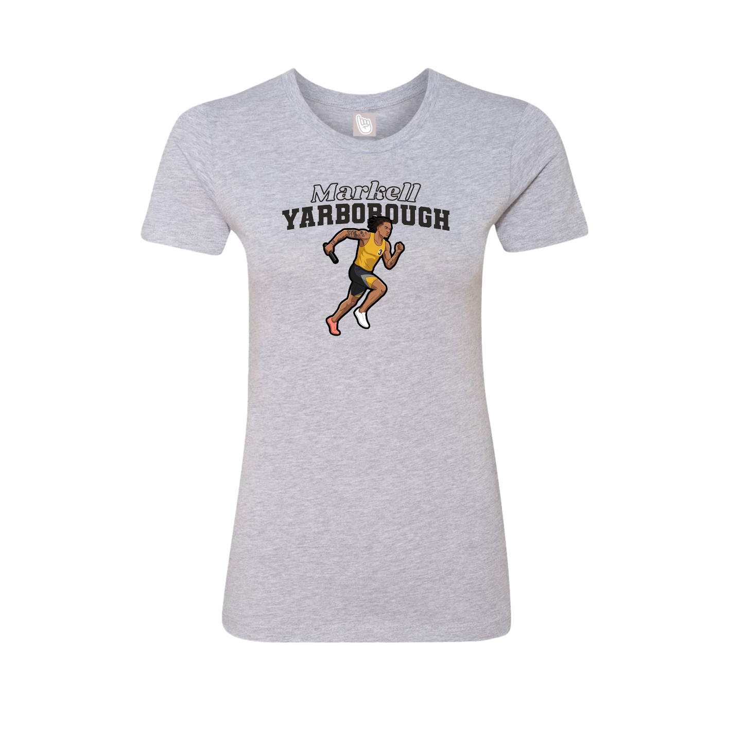 Womens Tee — Name Arch in Grey