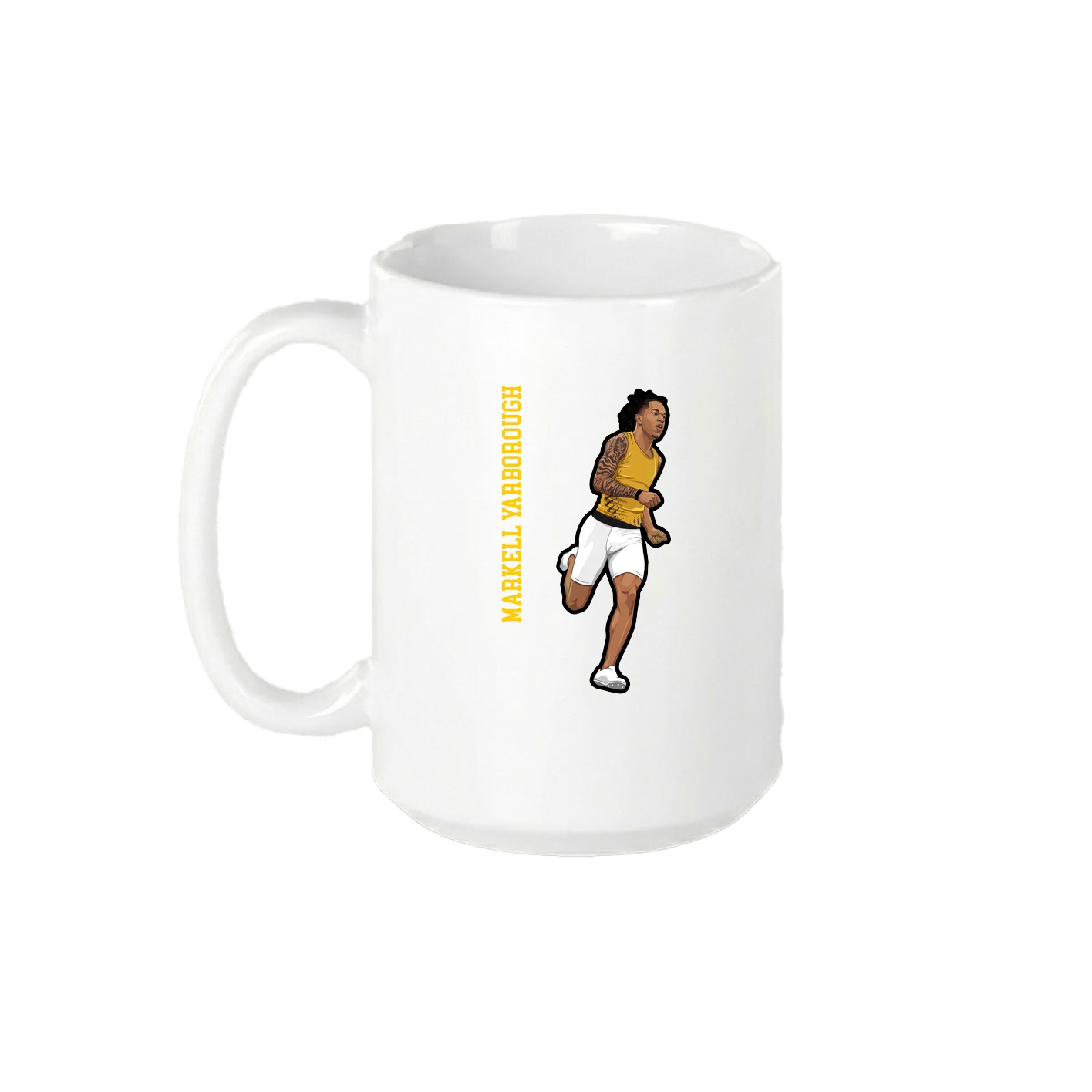 15oz Coffee Mug — Name Vertical in White