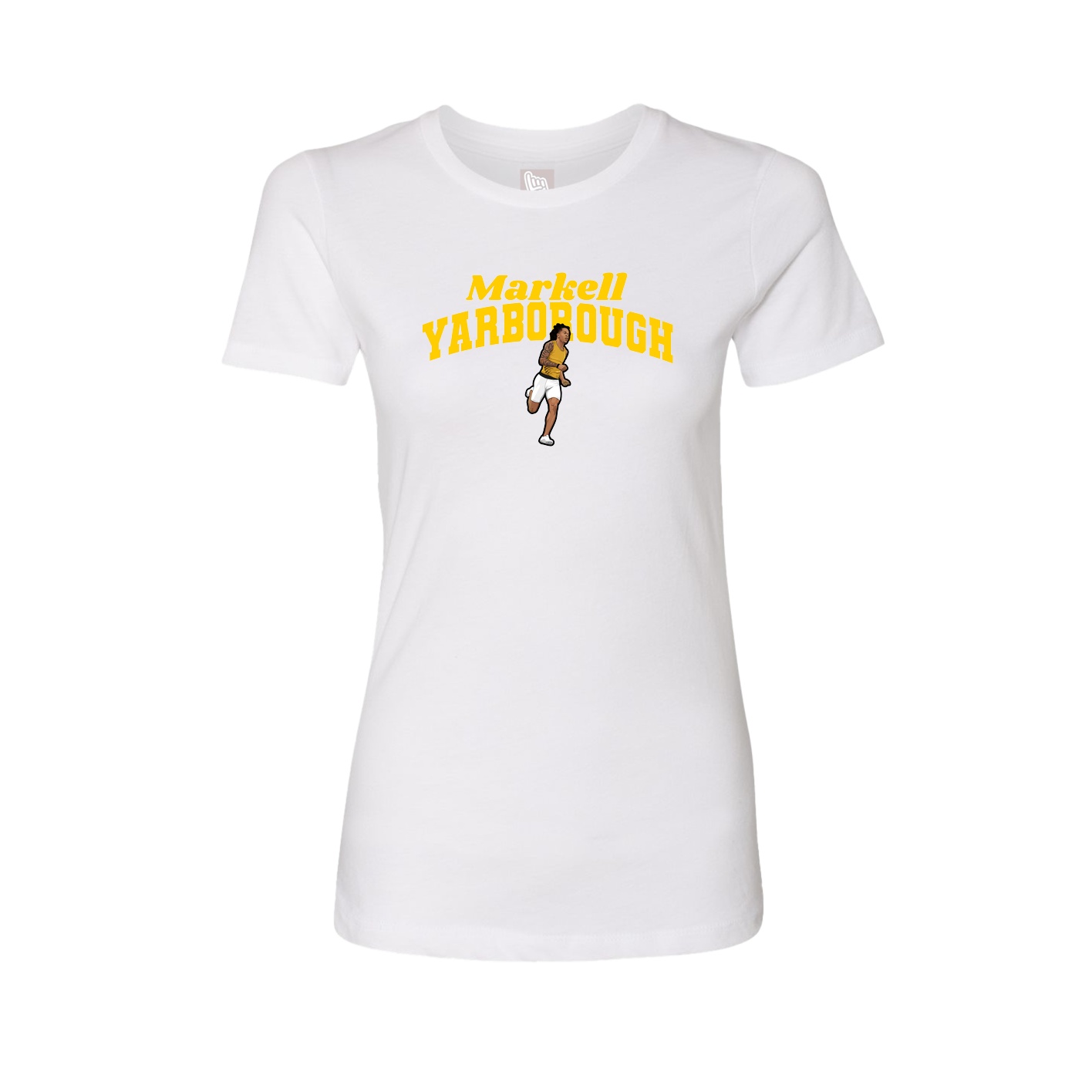 Fitted Women's Tee — Signature Arch in White