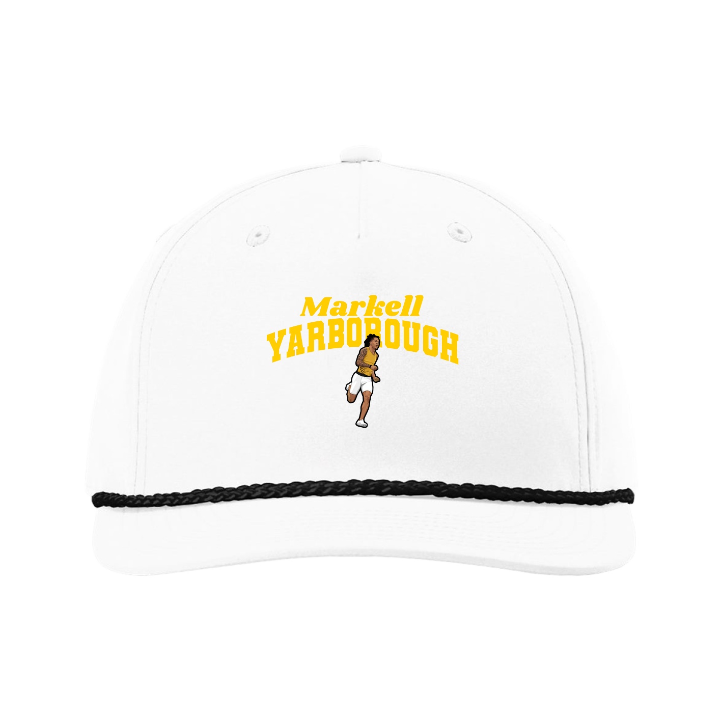 Five-Panel Classic Rope Cap — Signature Arch in White