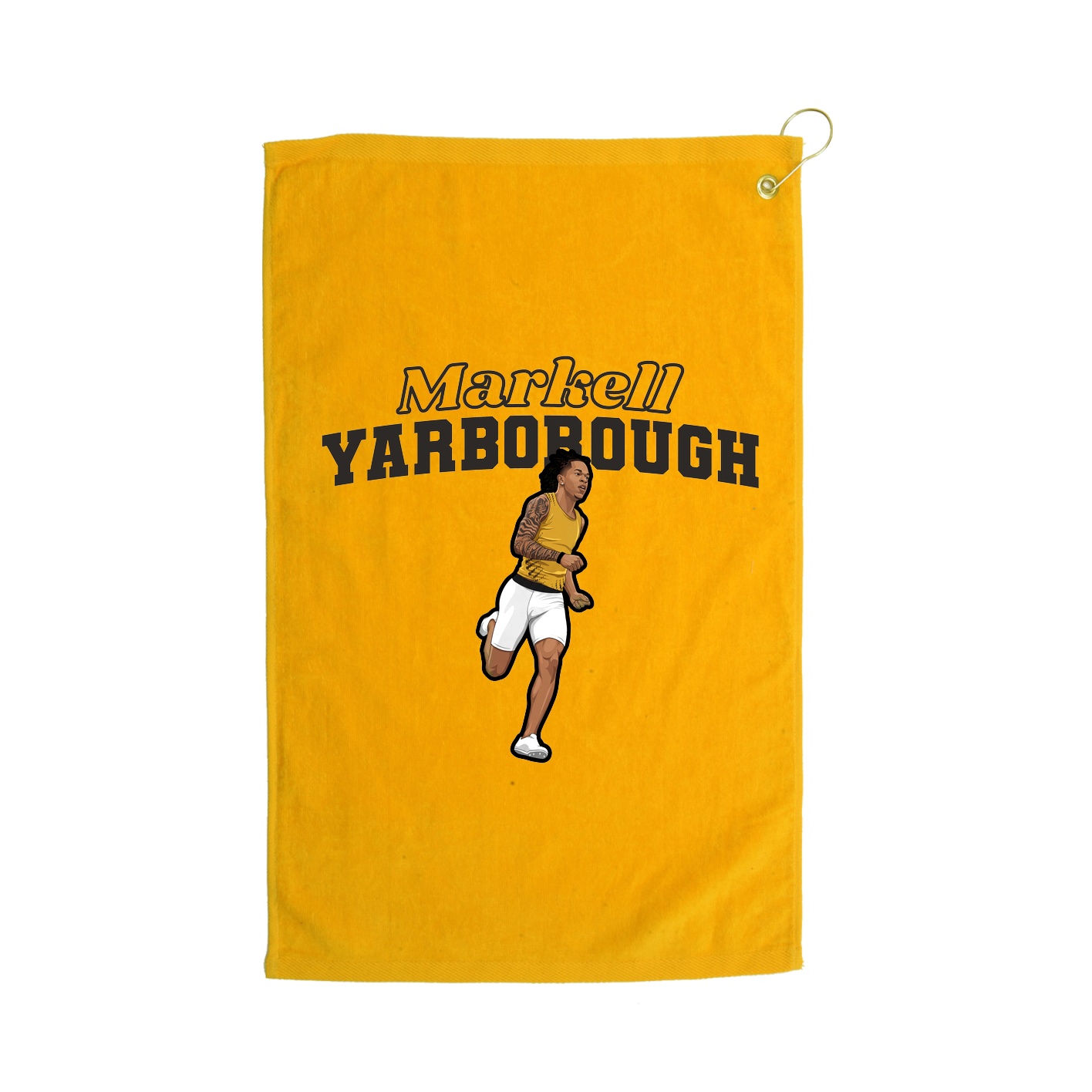 Golf Towel — Name Arch in Gold
