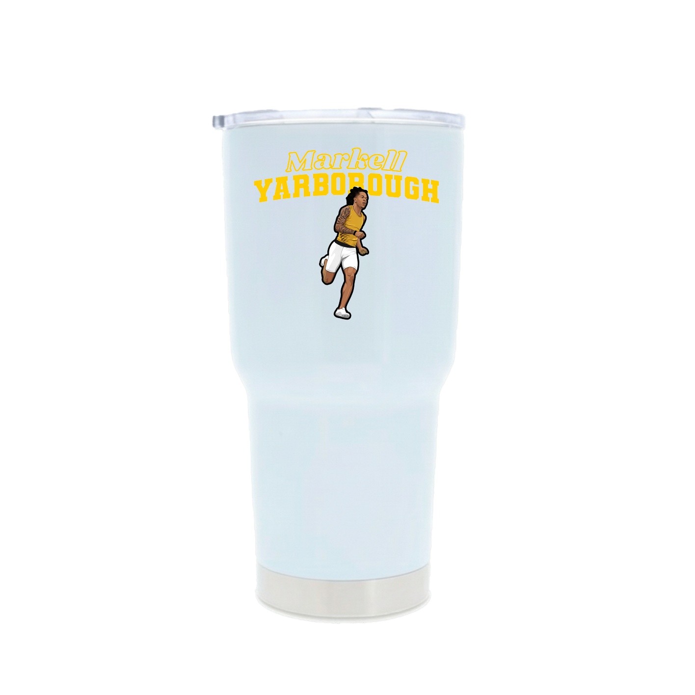 30oz Stainless Steel Tumbler — Name Arch in White