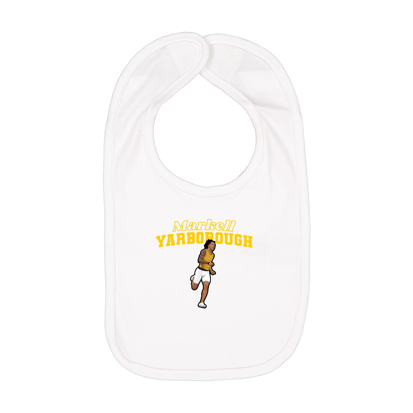 Infant Bib — Name Arch in White
