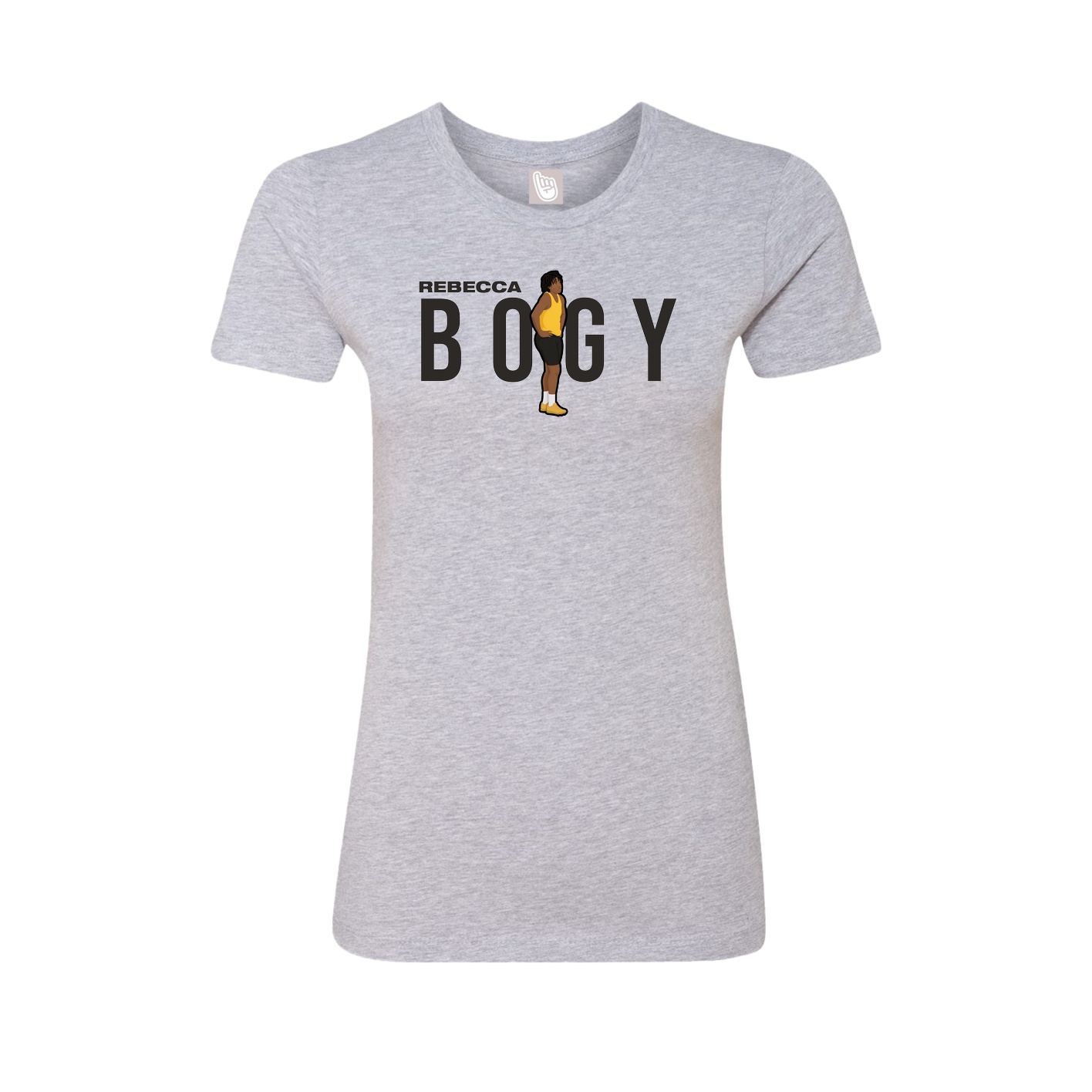 Fitted Women's Tee — Player Name in Grey