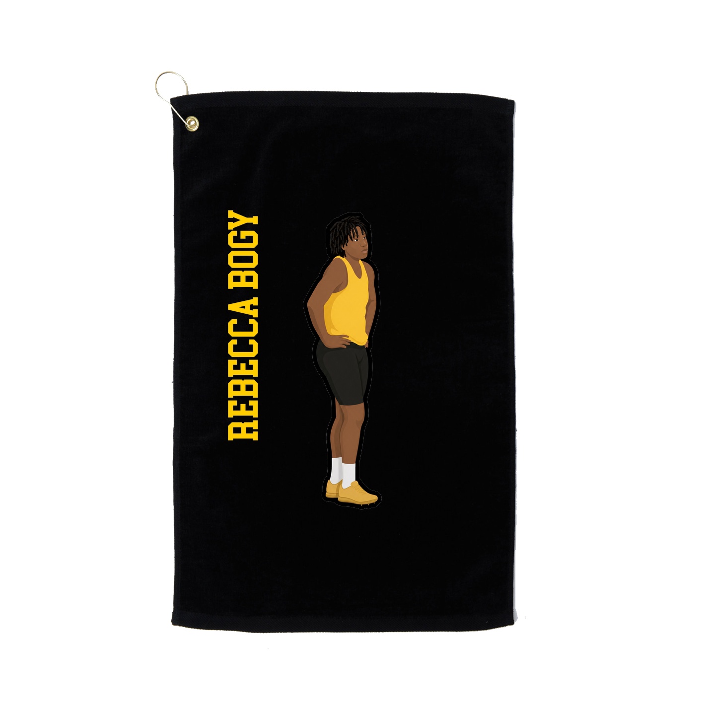 Golf Towel — Name Vertical in Black