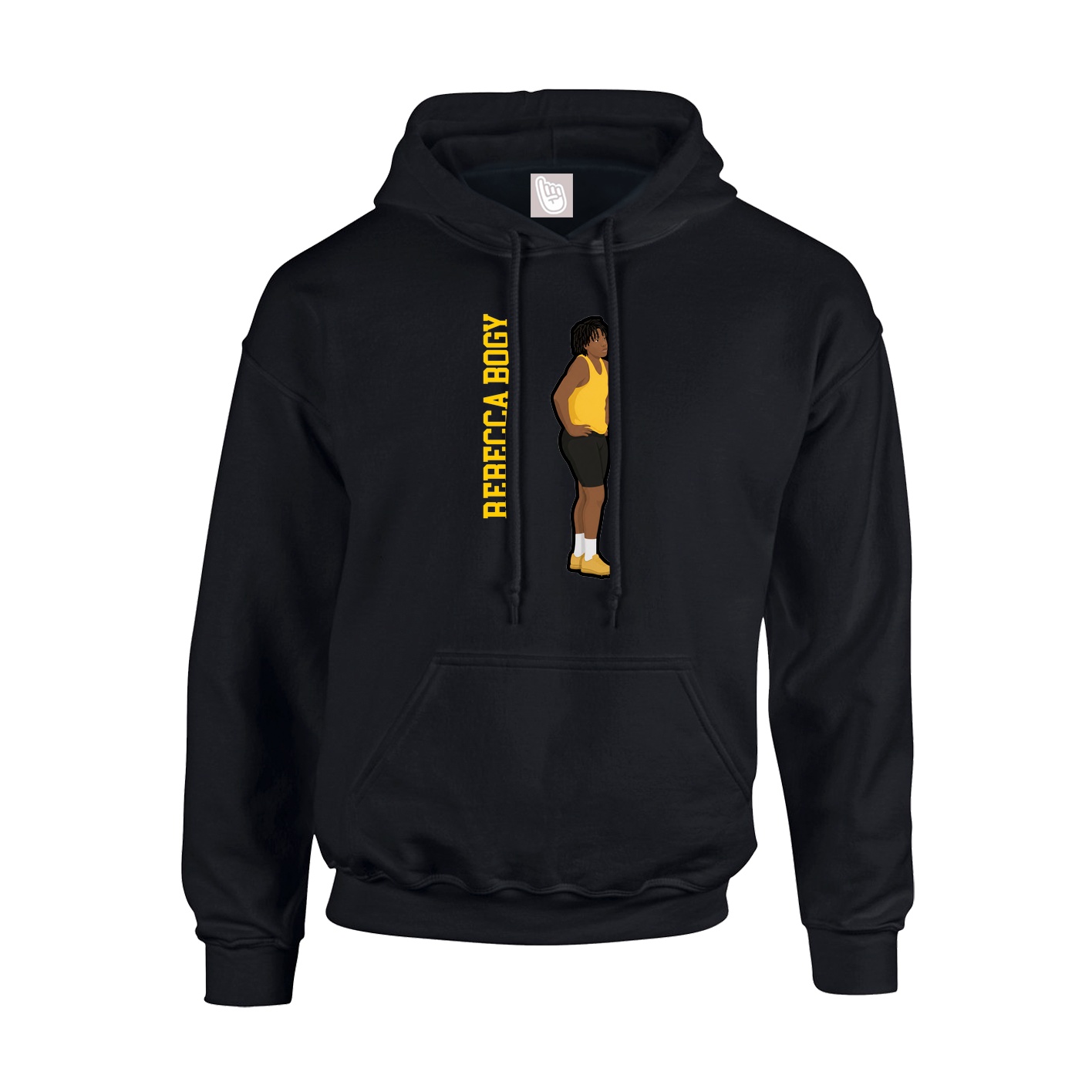 Youth Hoodie — Name Vertical in Black