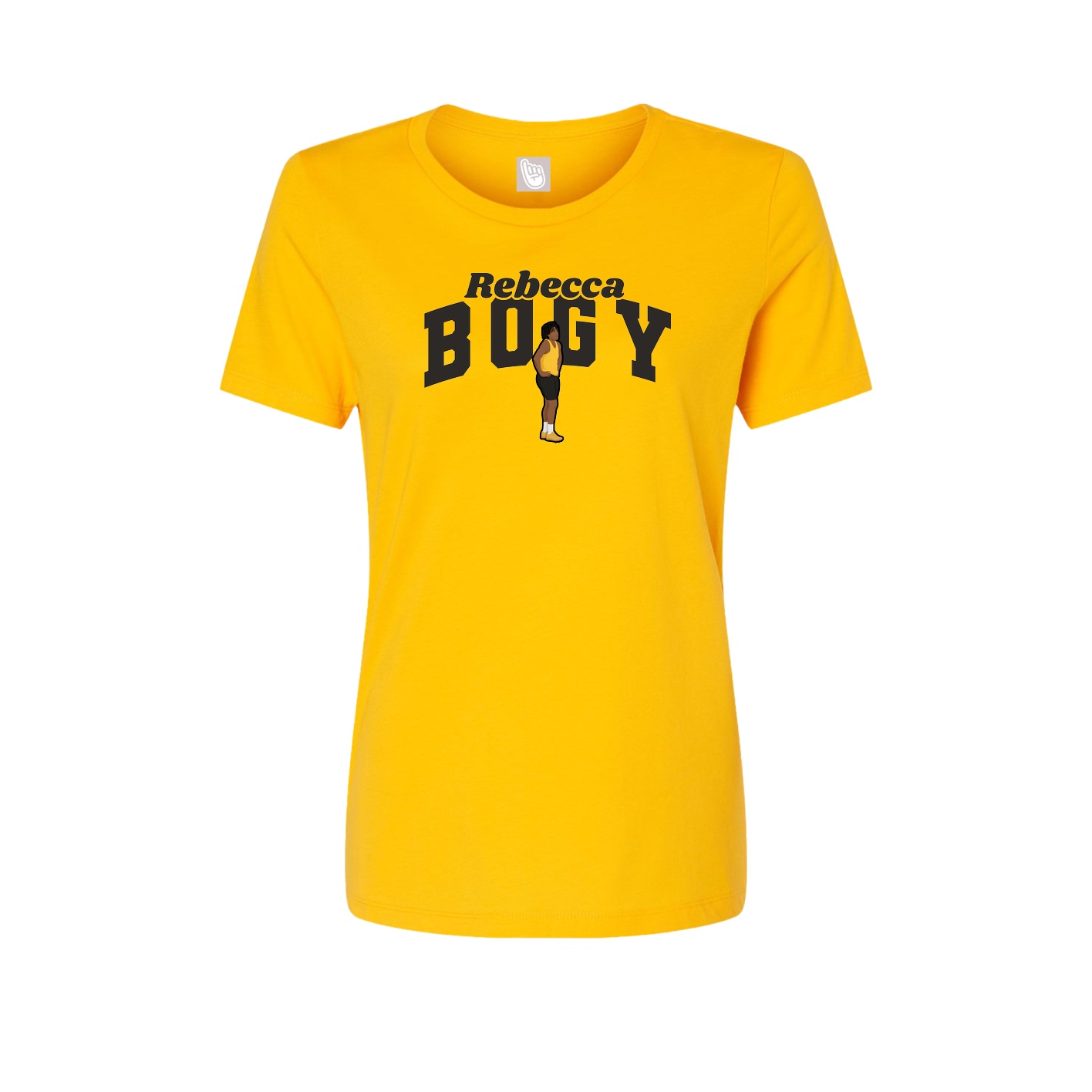 Fitted Women's Tee — Signature Arch in Gold
