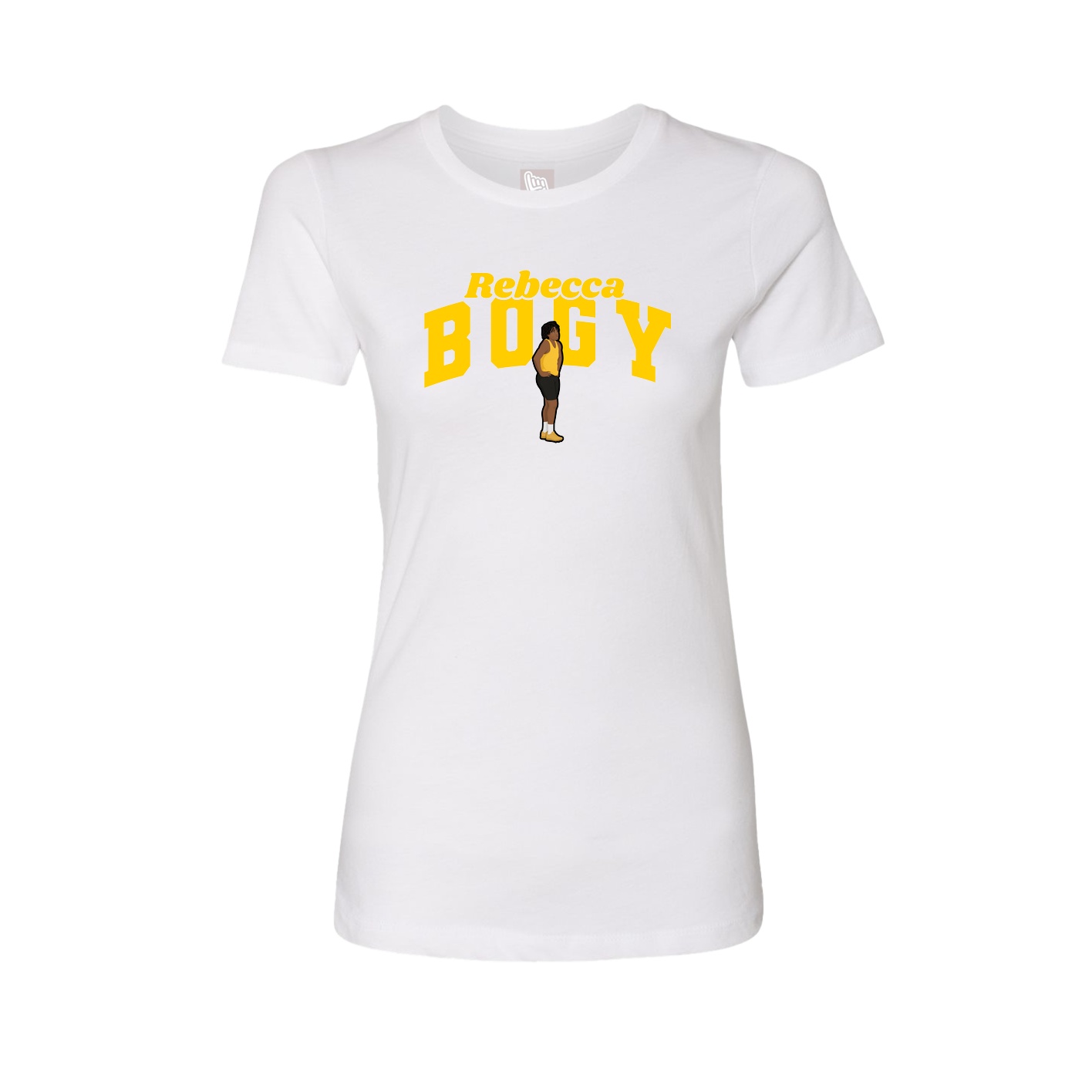 Fitted Women's Tee — Signature Arch in White