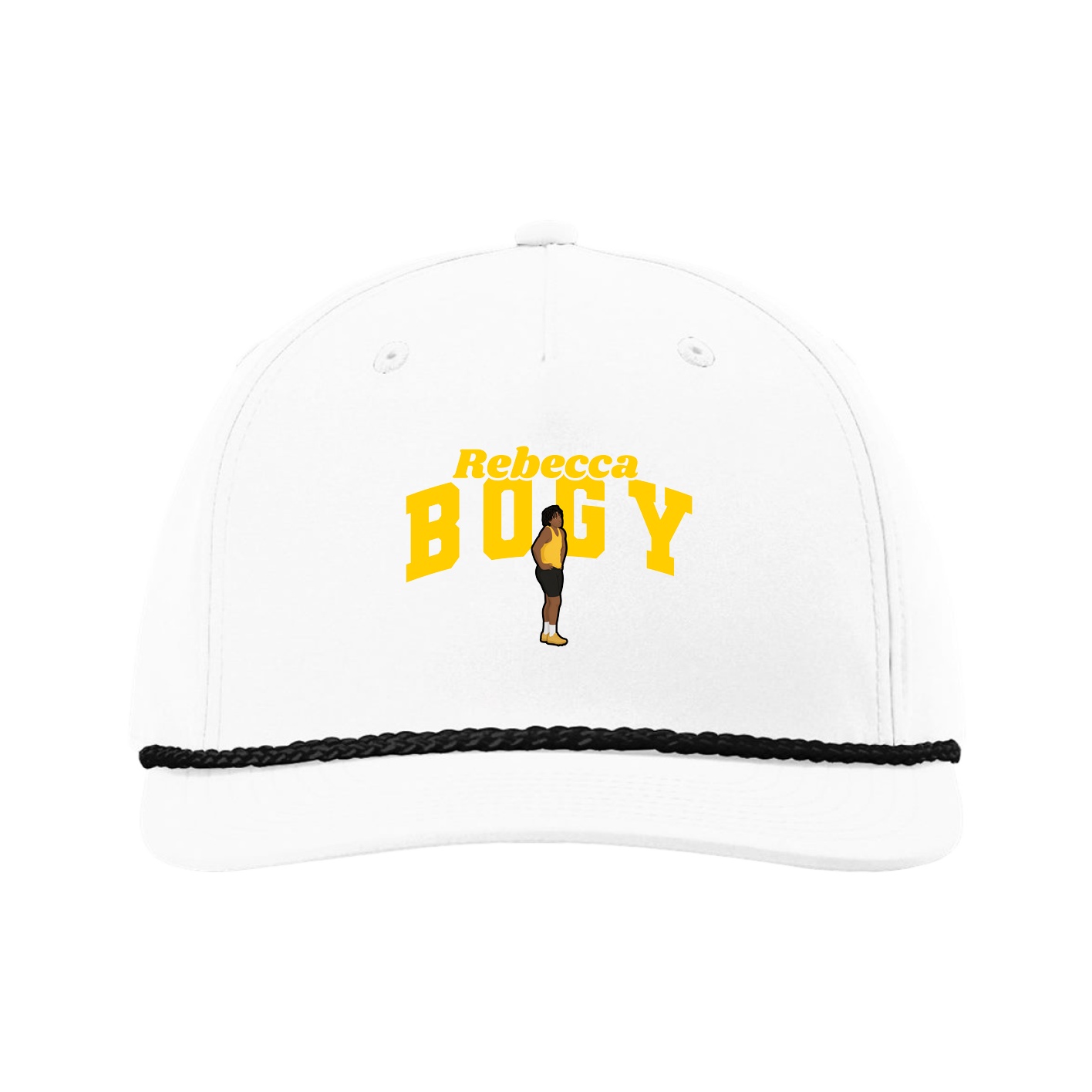 Five-Panel Classic Rope Cap — Signature Arch in White