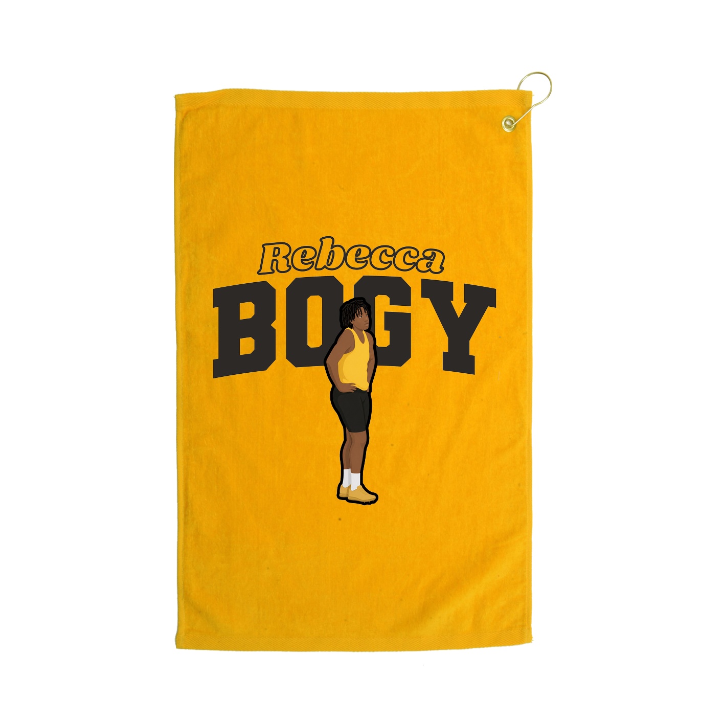 Golf Towel — Name Arch in Gold