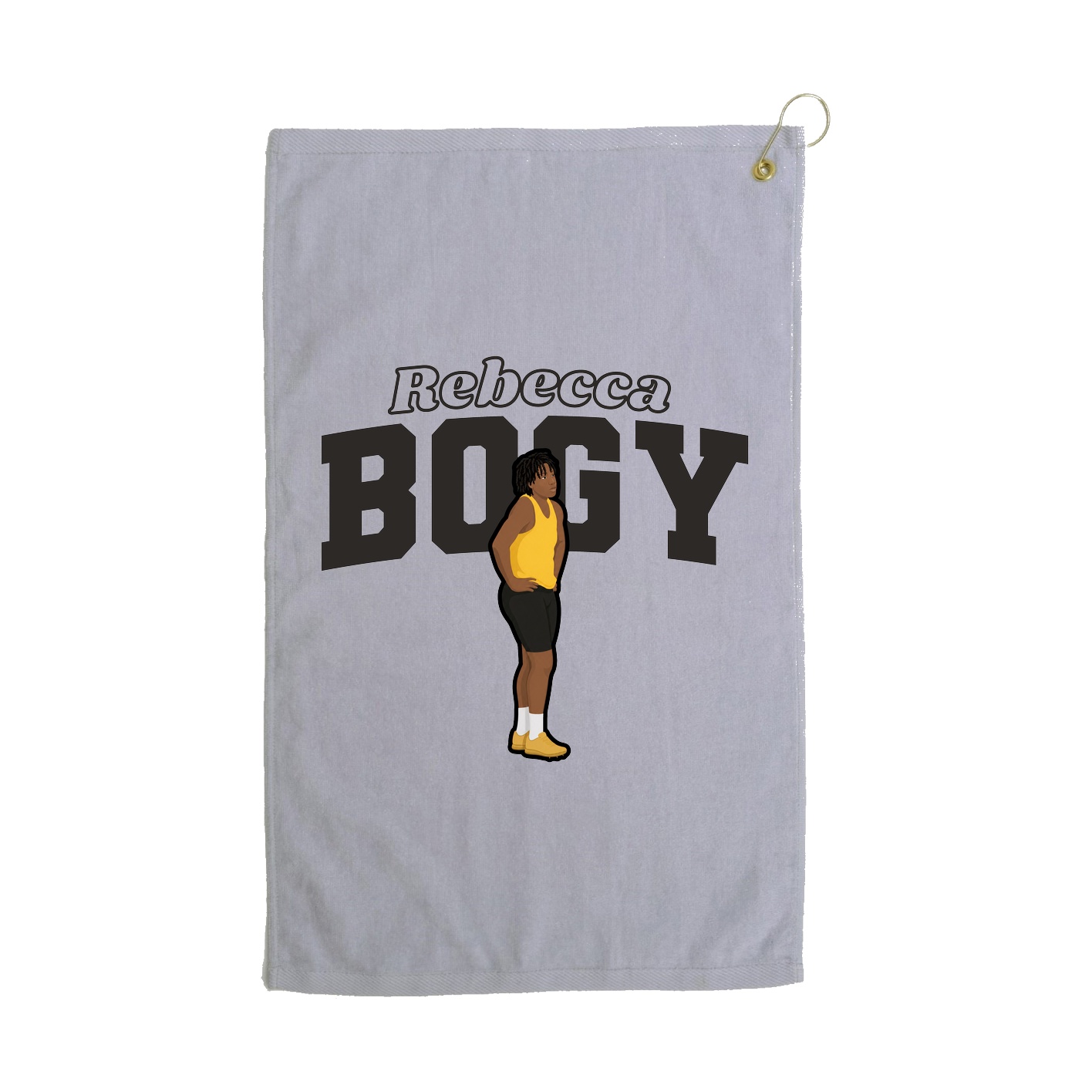 Golf Towel — Name Arch in Grey