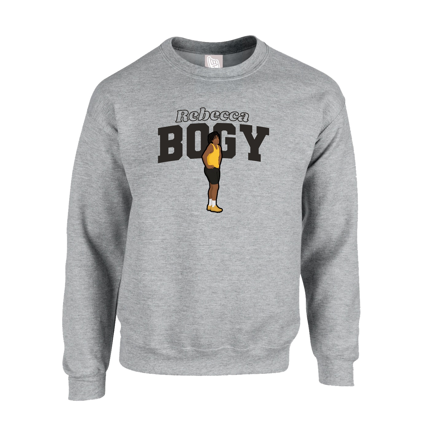 Fleece Crew — Name Arch in Grey