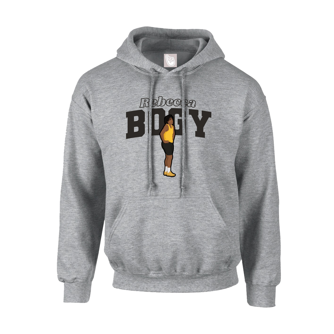 Youth Hoodie — Name Arch in Grey