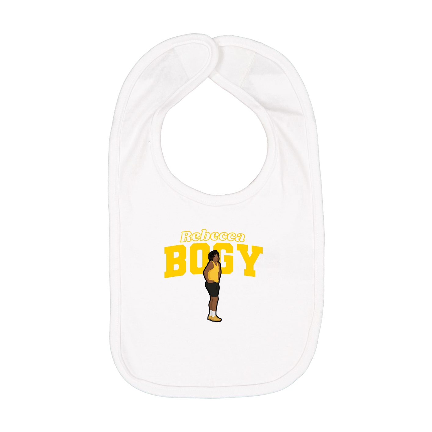 Infant Bib — Name Arch in White