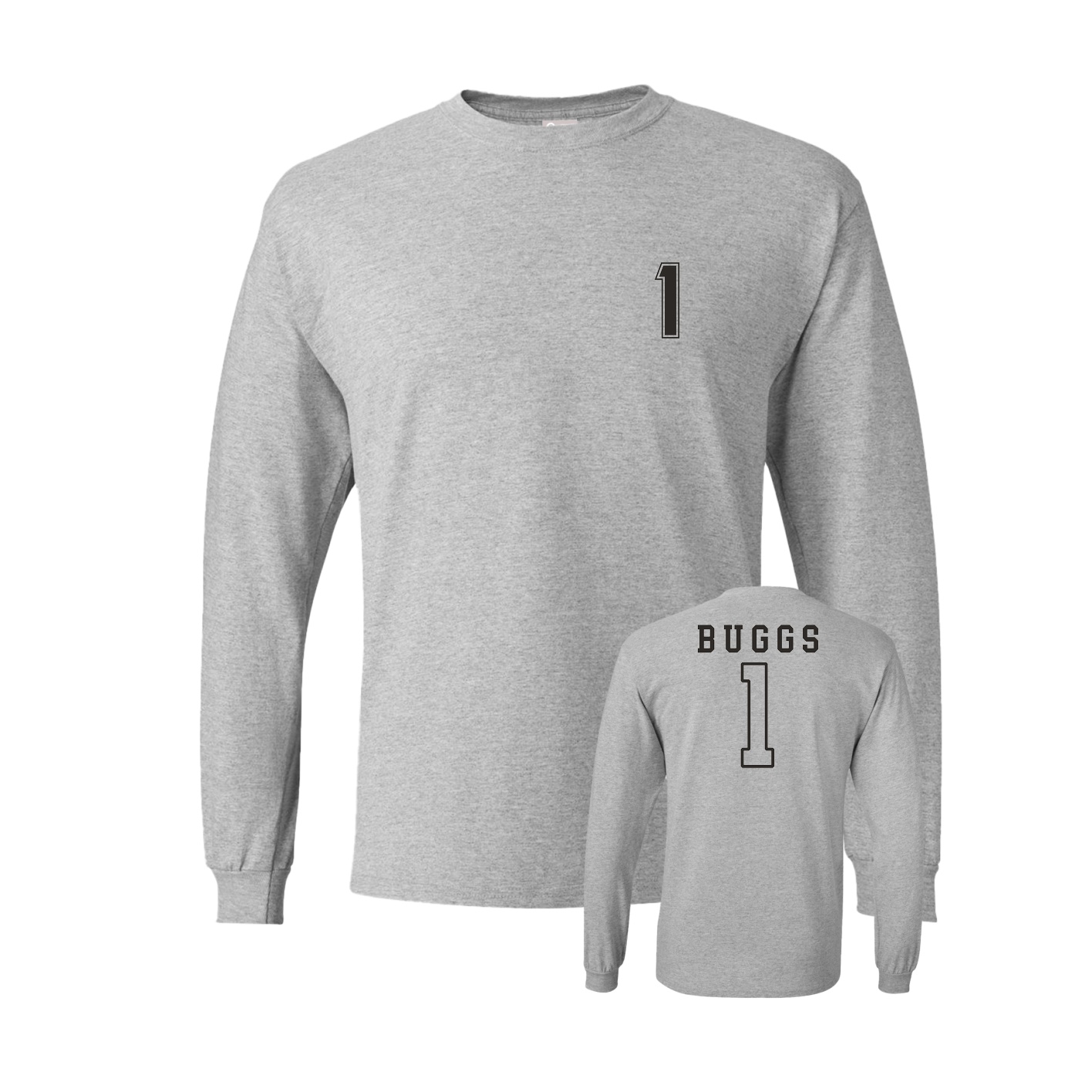 Long Sleeve Tee — Chest Back in Grey