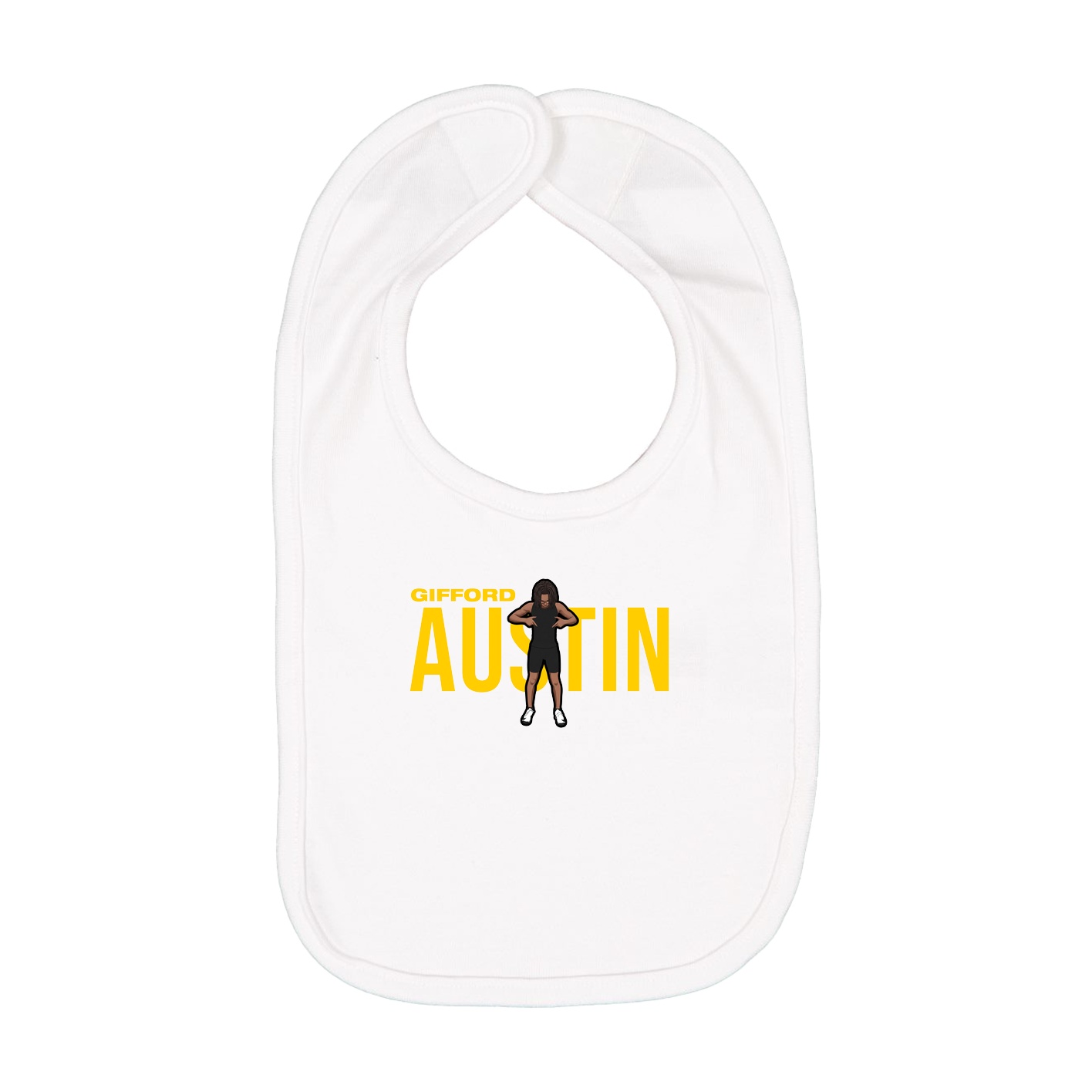 Infant Bib — Player Name in White