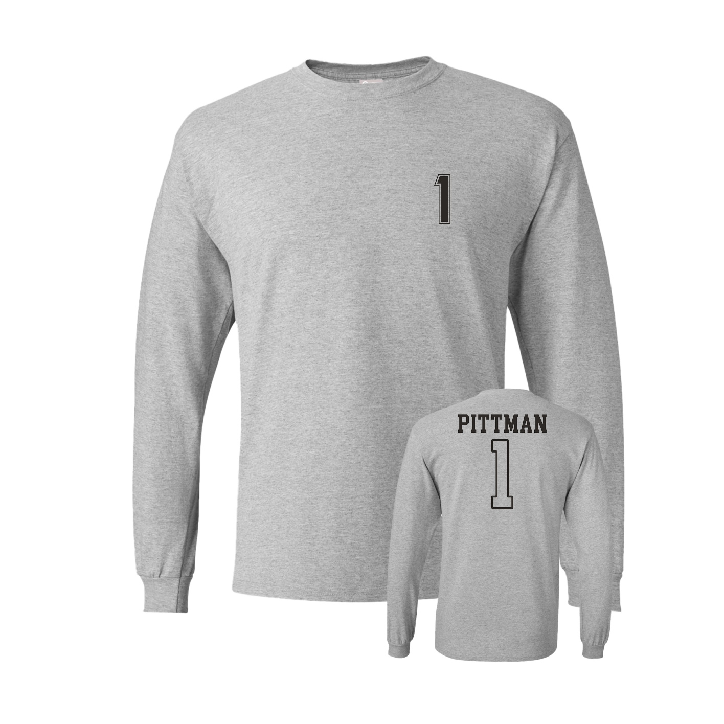 Long Sleeve Tee — Chest Back in Grey