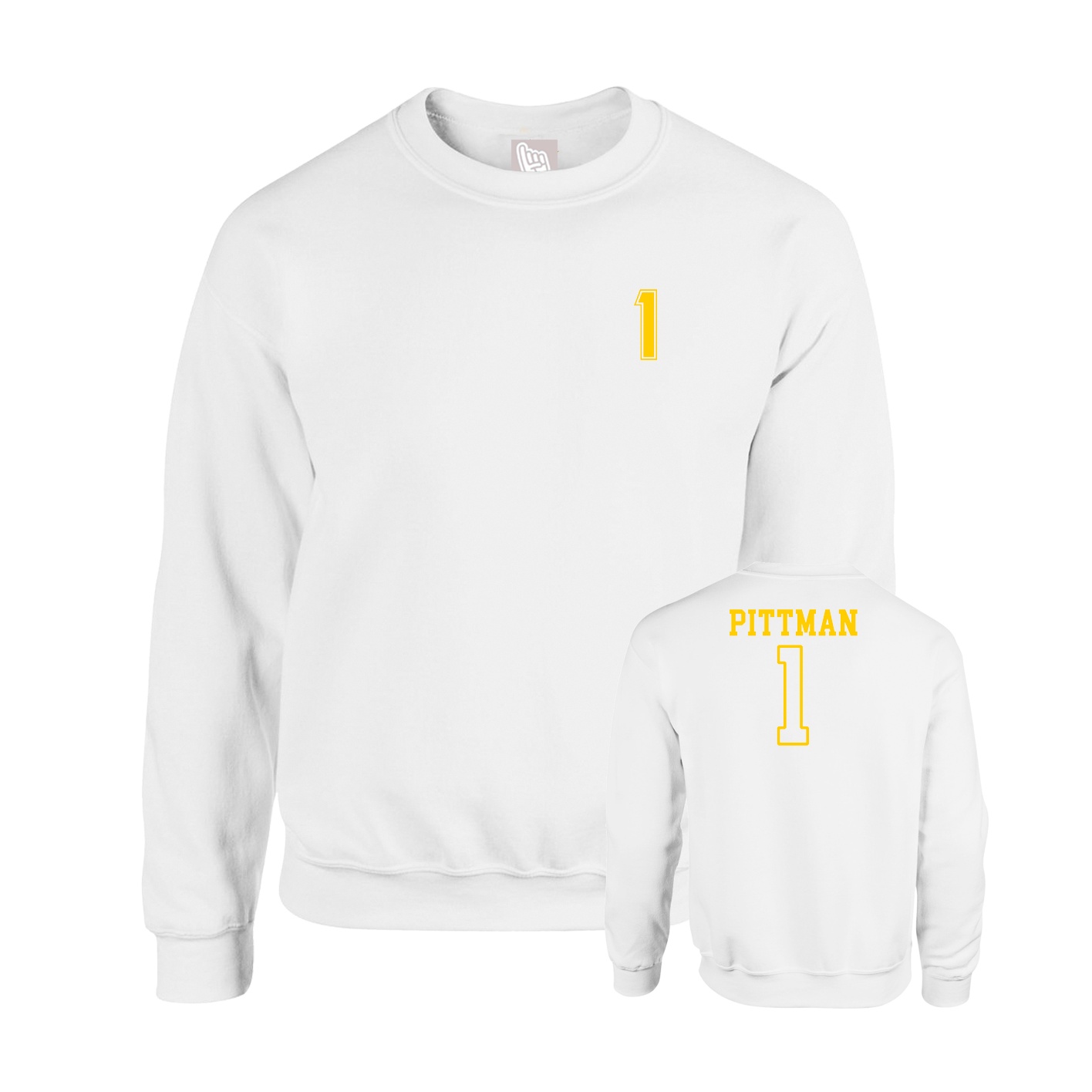 Fleece Crew — Chest Back in White