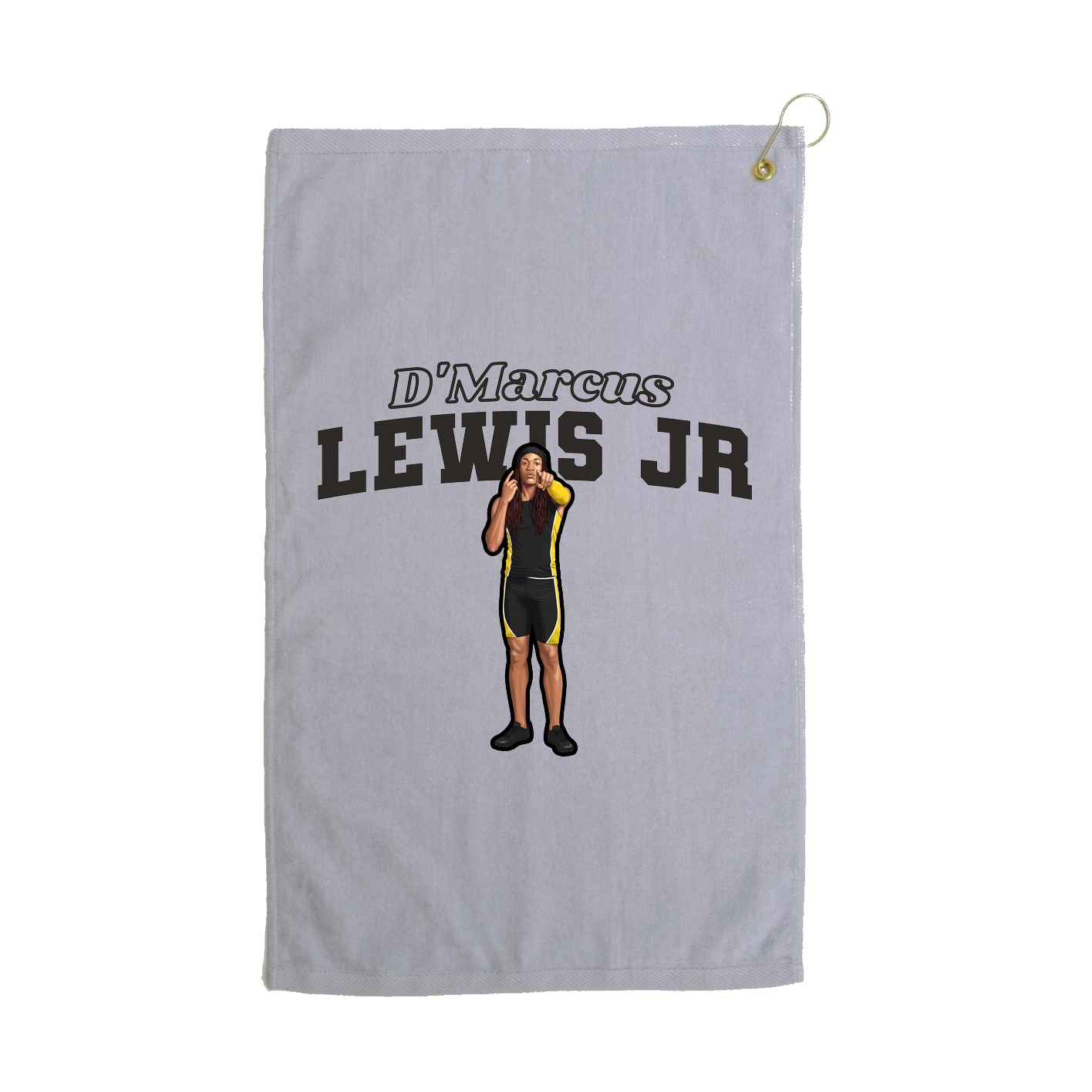 Golf Towel — Name Arch in Grey