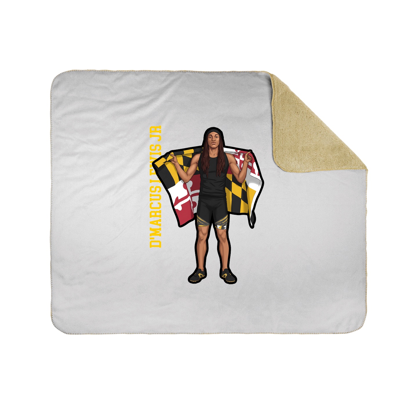 Throw Blanket — Name Vertical in White