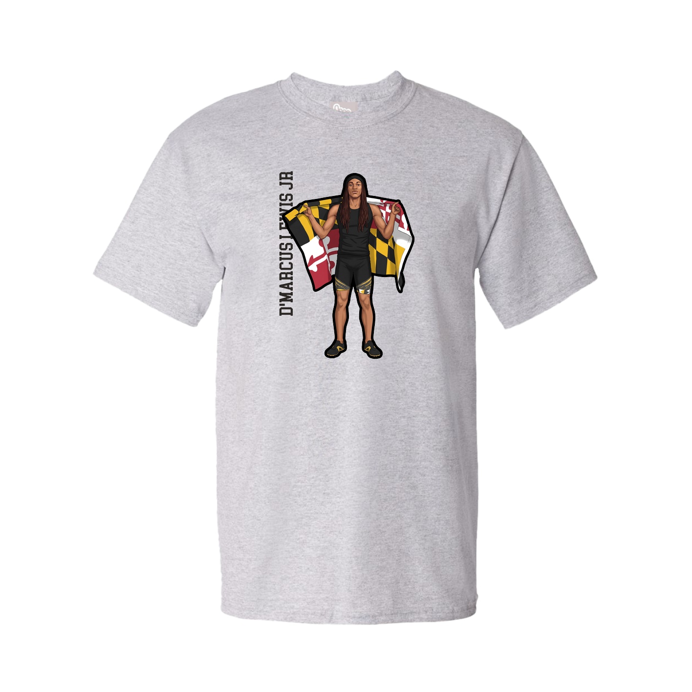 Tee — Name Vertical in Grey