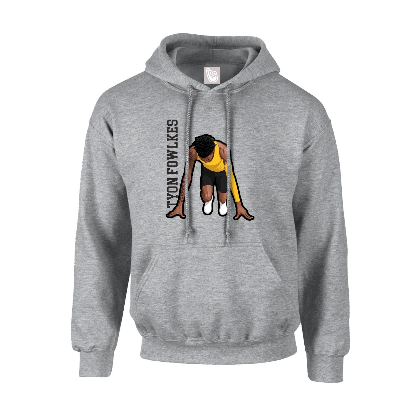 Hoodie — Name Vertical in Grey