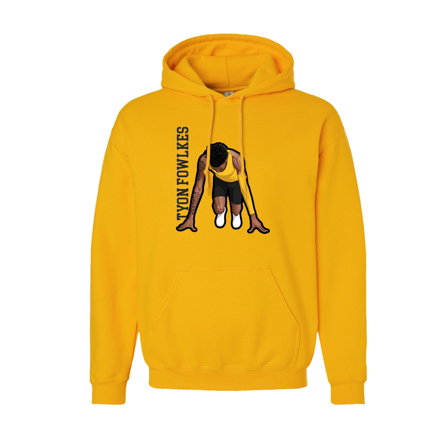 Youth Hoodie — Name Vertical in Gold