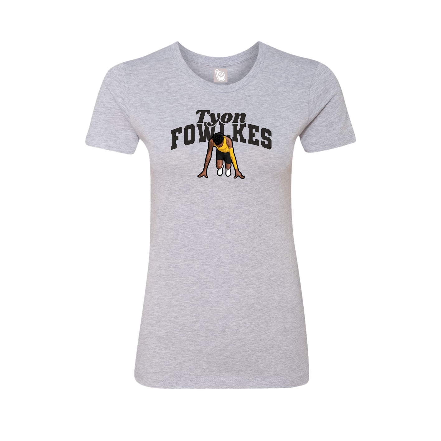 Fitted Women's Tee — Signature Arch in Grey