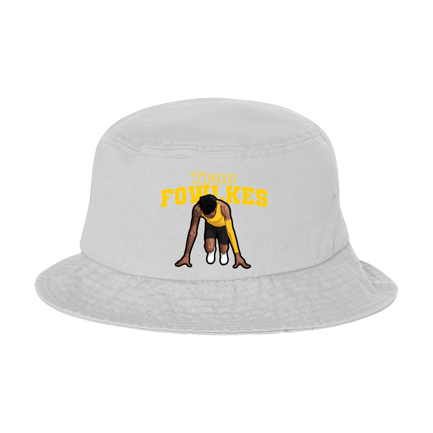 Bucket Cap — Name Arch in White