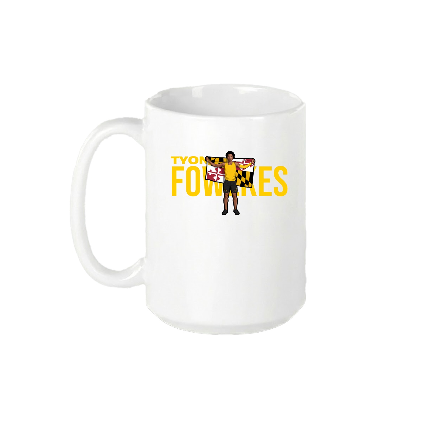 15oz Coffee Mug — Player Name in White