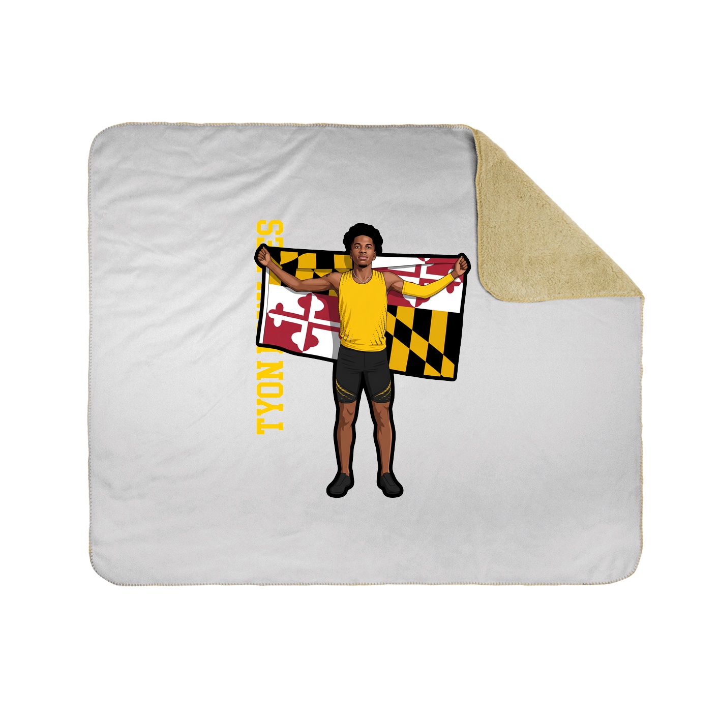Throw Blanket — Name Vertical in White