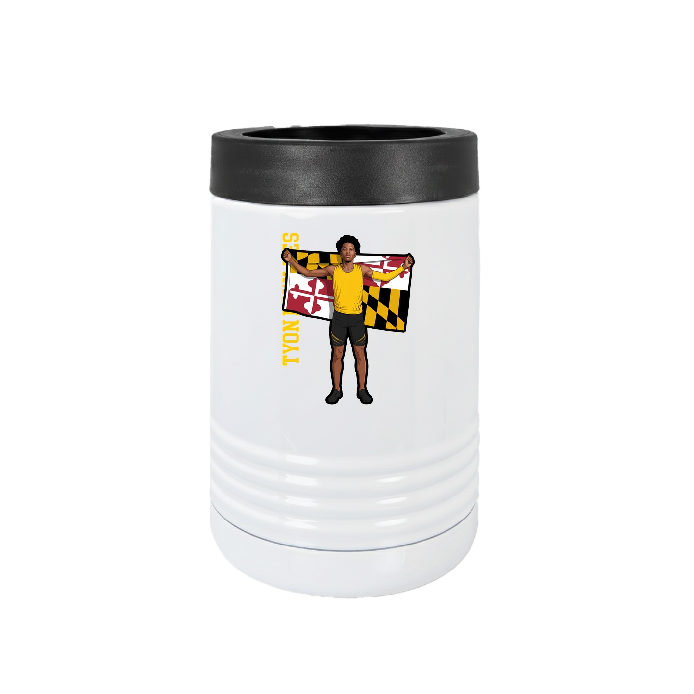 Beverage Holder — Name Vertical in White