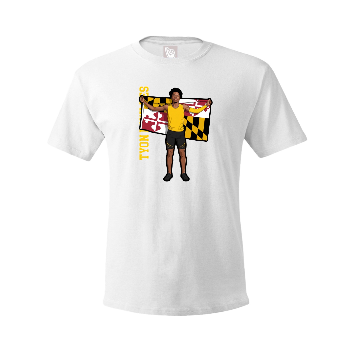 Tee — Name Vertical in White