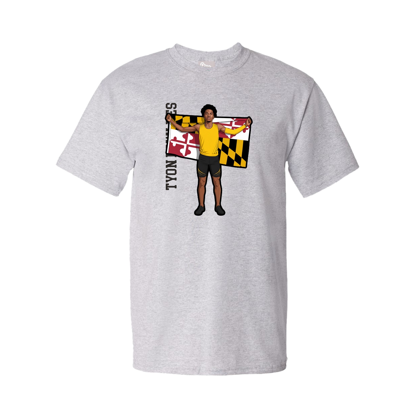Youth Tee — Name Vertical in Grey