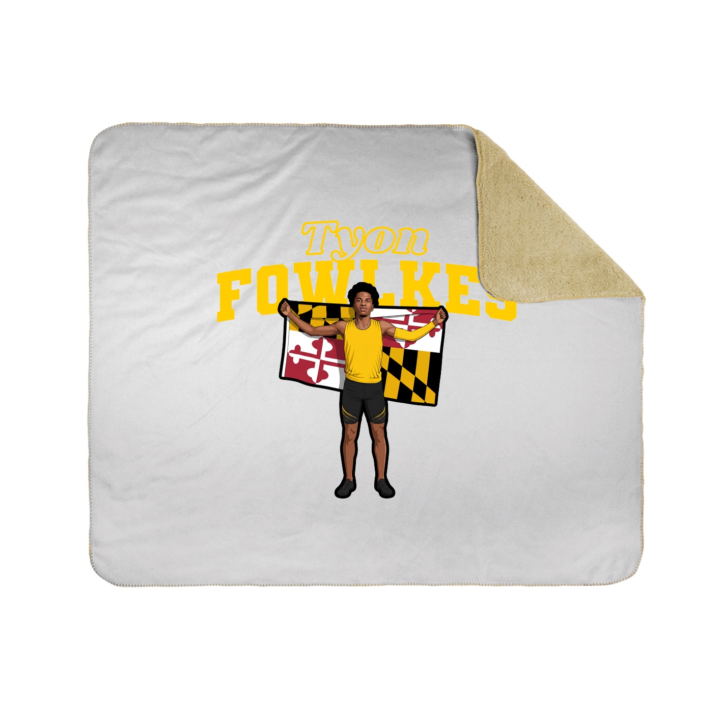 Throw Blanket — Name Arch in White