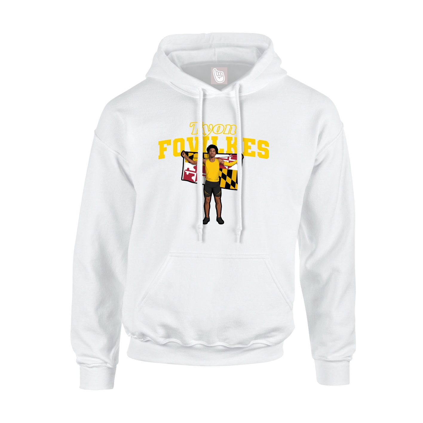 Hoodie — Name Arch in White