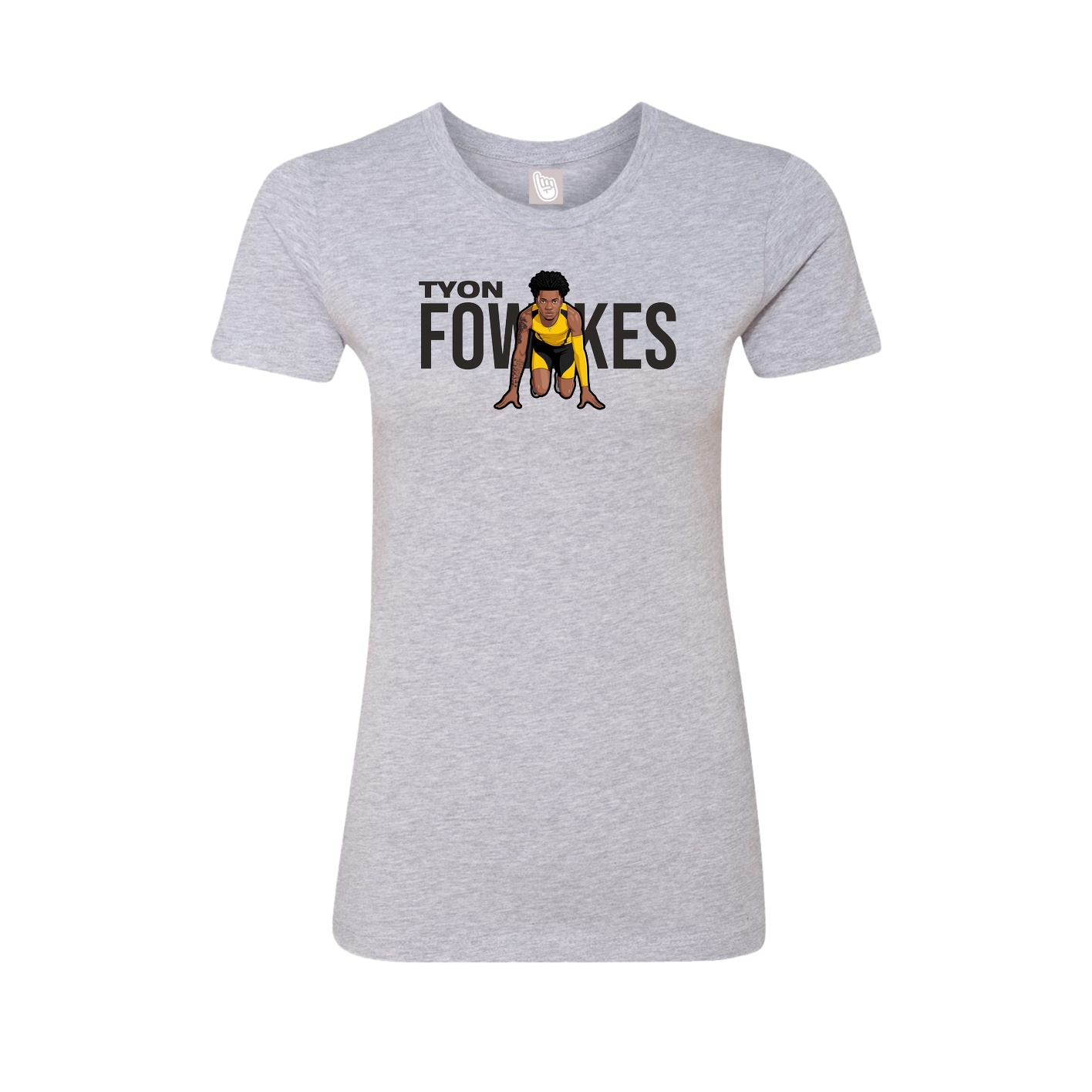 Fitted Women's Tee — Player Name in Grey